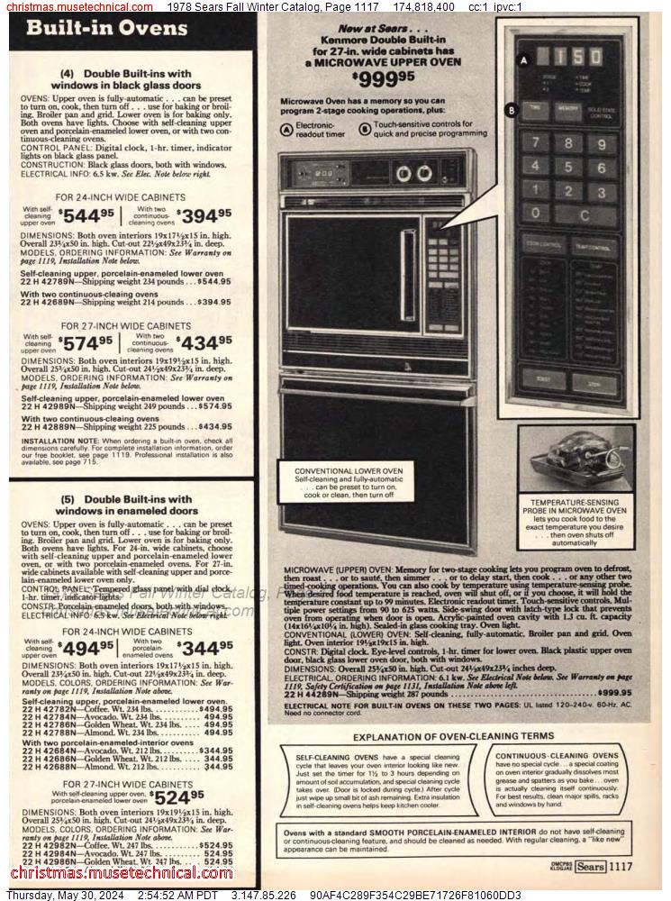 1978 Sears Fall Winter Catalog, Page 1117