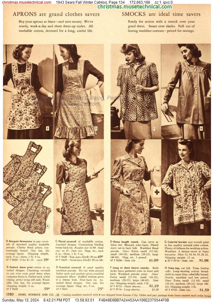1943 Sears Fall Winter Catalog, Page 134