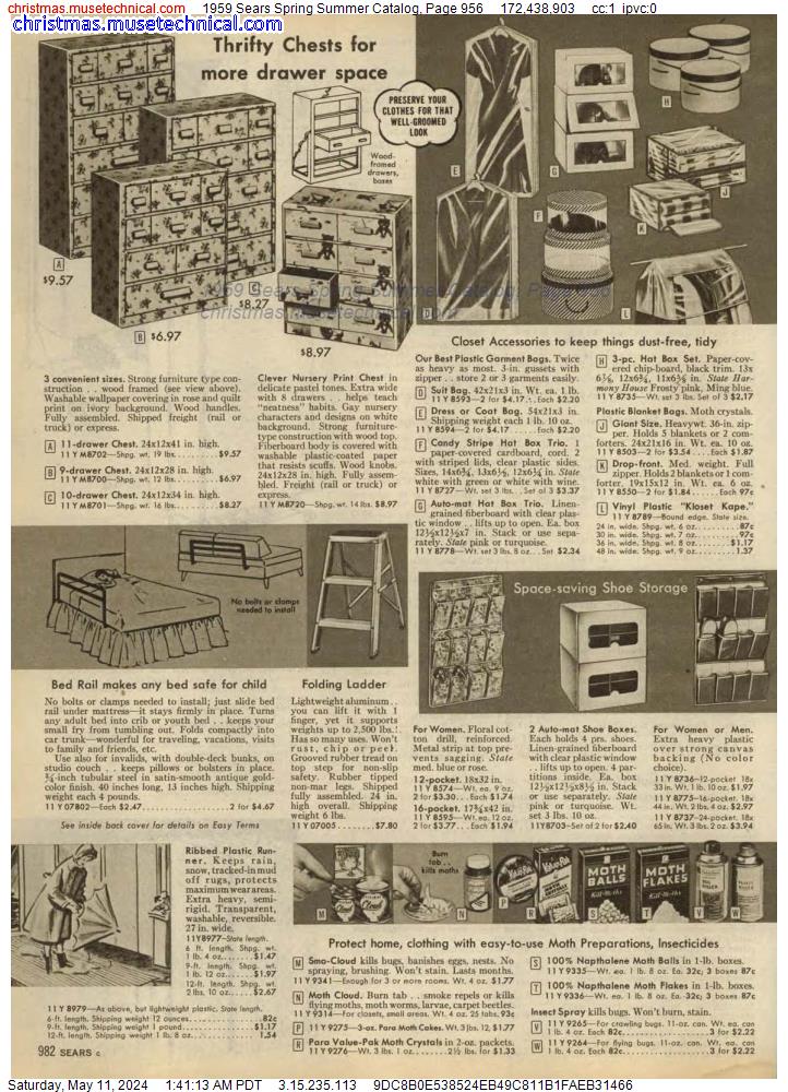 1959 Sears Spring Summer Catalog, Page 956