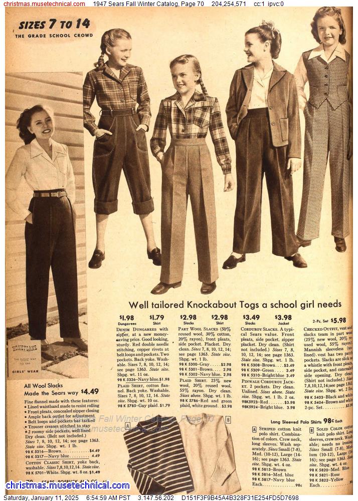 1947 Sears Fall Winter Catalog, Page 70