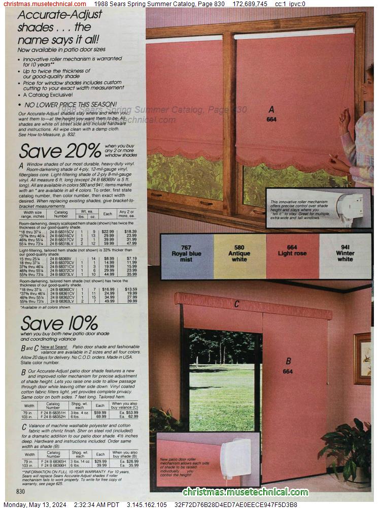 1988 Sears Spring Summer Catalog, Page 830