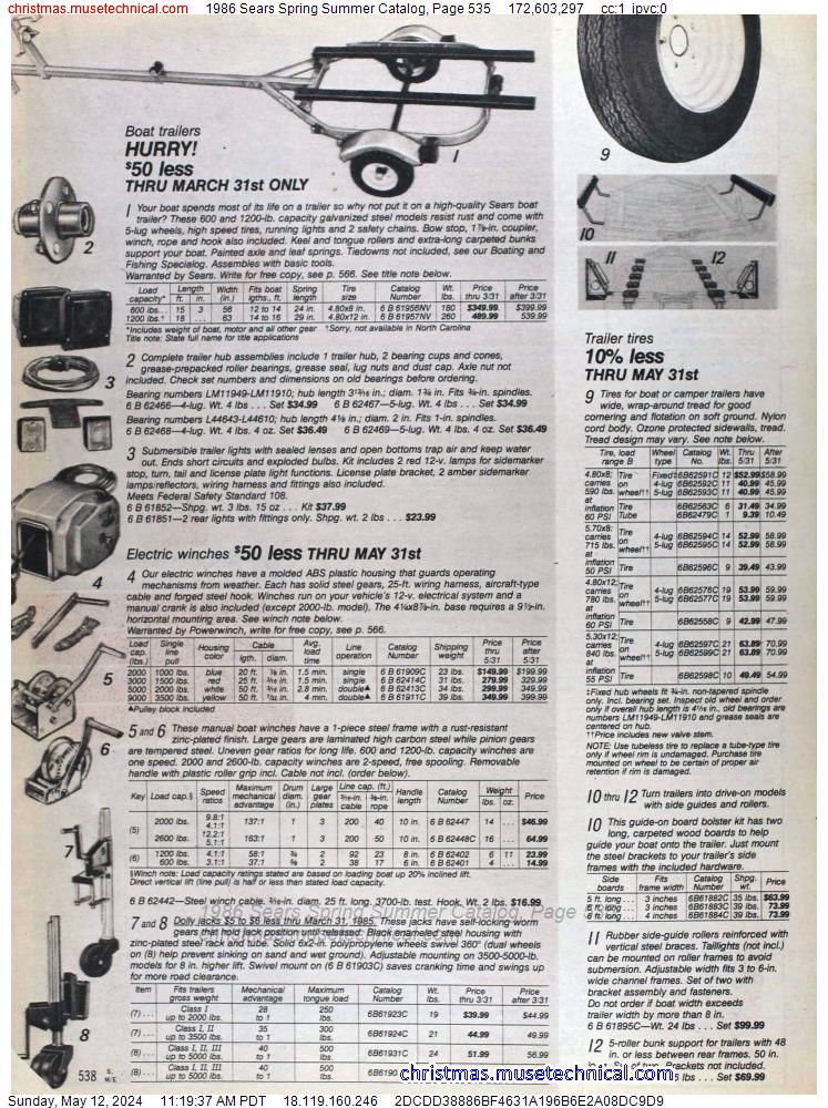 1986 Sears Spring Summer Catalog, Page 535