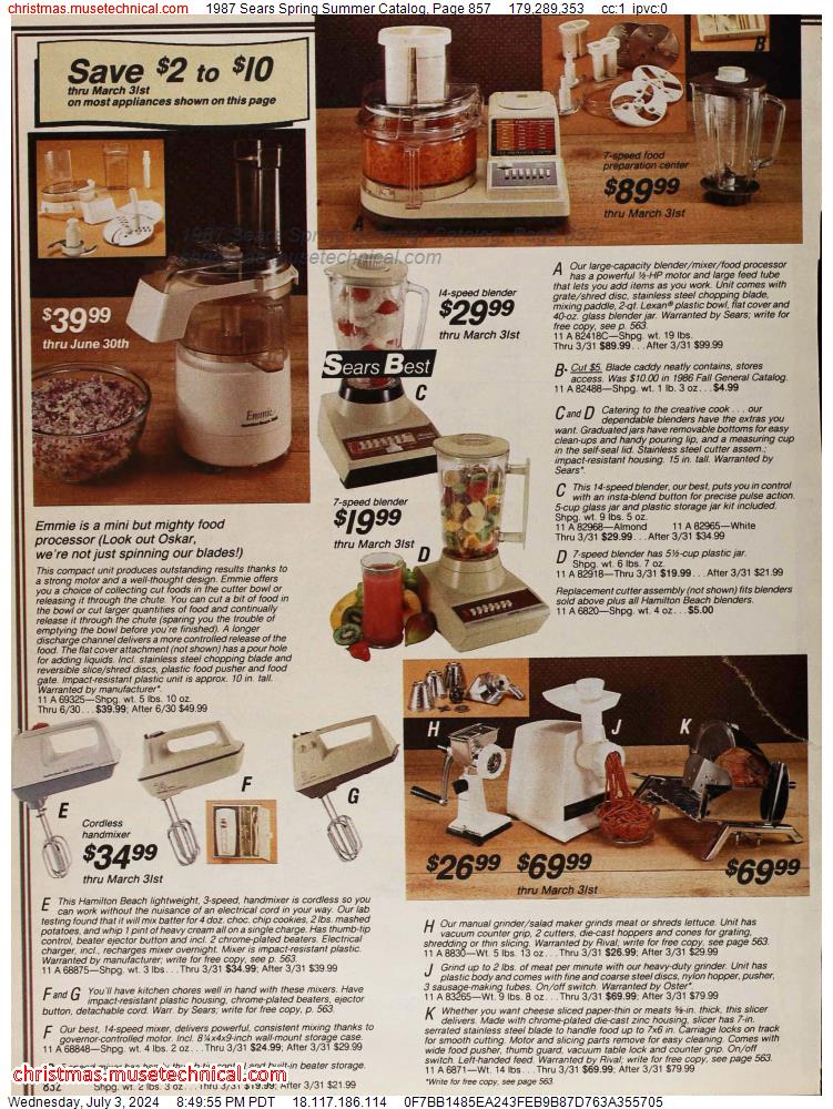 1987 Sears Spring Summer Catalog, Page 857