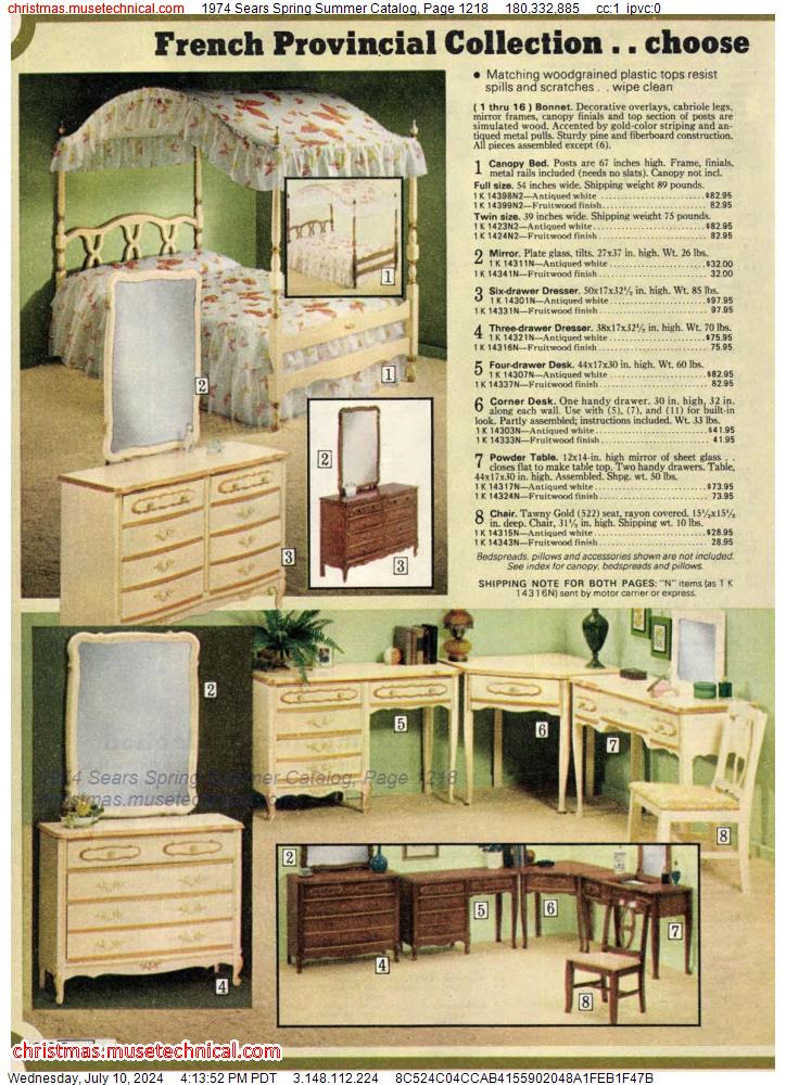1974 Sears Spring Summer Catalog, Page 1218