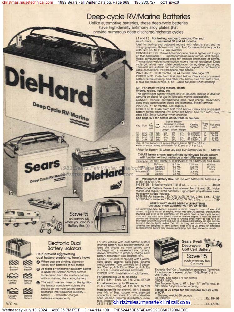 1983 Sears Fall Winter Catalog, Page 668