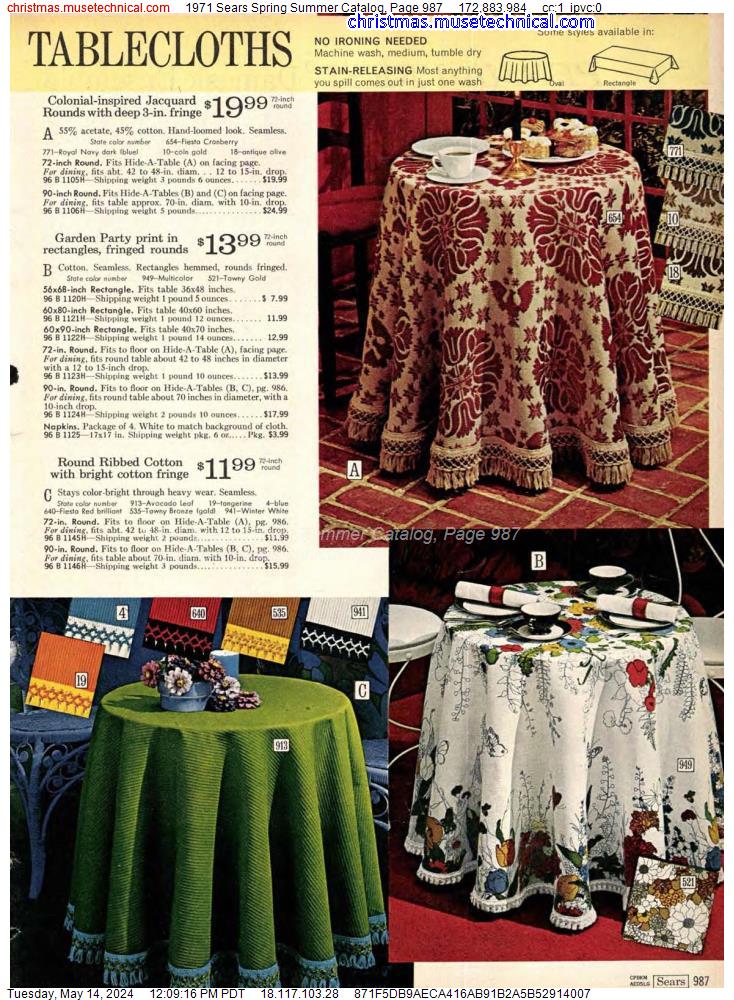1971 Sears Spring Summer Catalog, Page 987