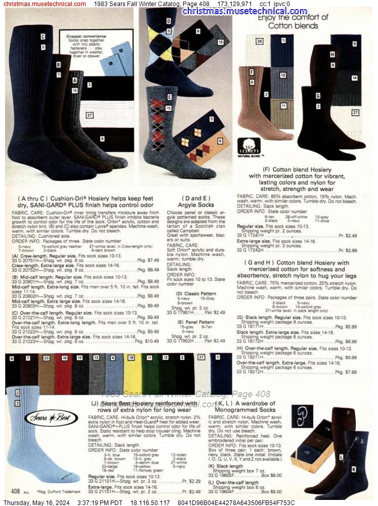 1983 Sears Fall Winter Catalog, Page 408