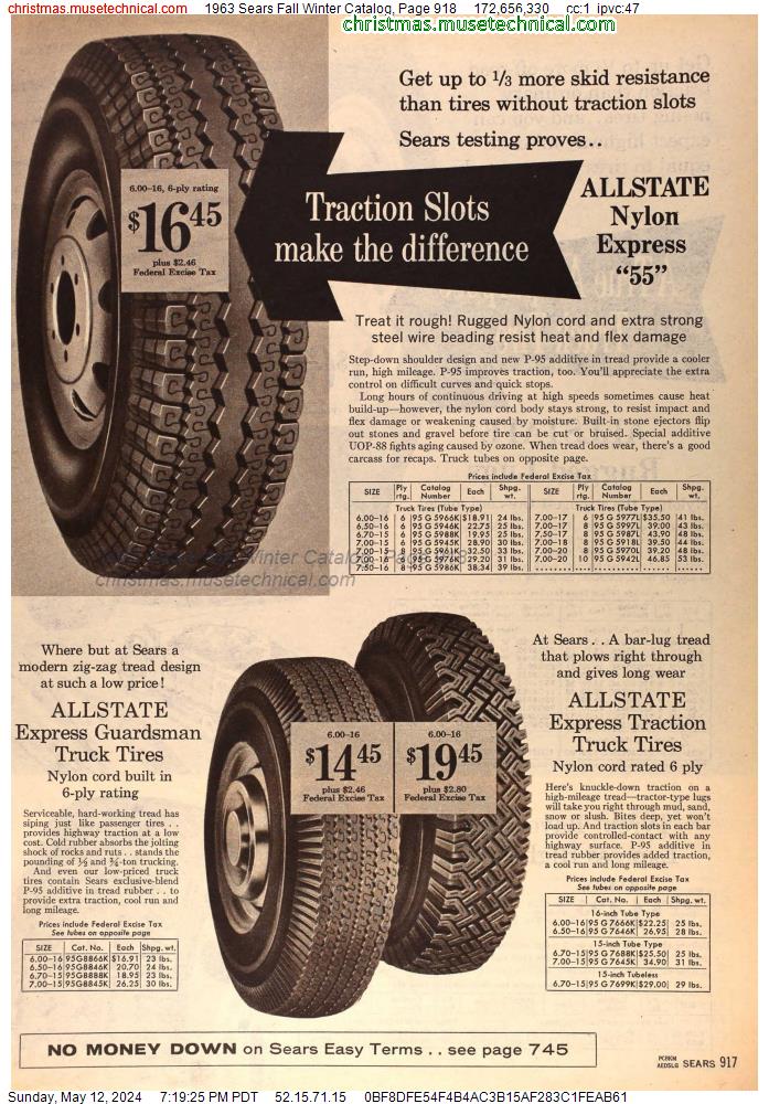 1963 Sears Fall Winter Catalog, Page 918