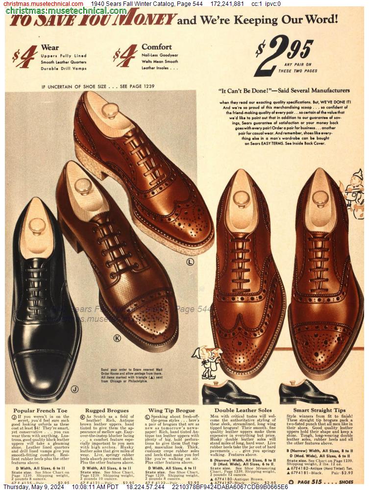 1940 Sears Fall Winter Catalog, Page 544