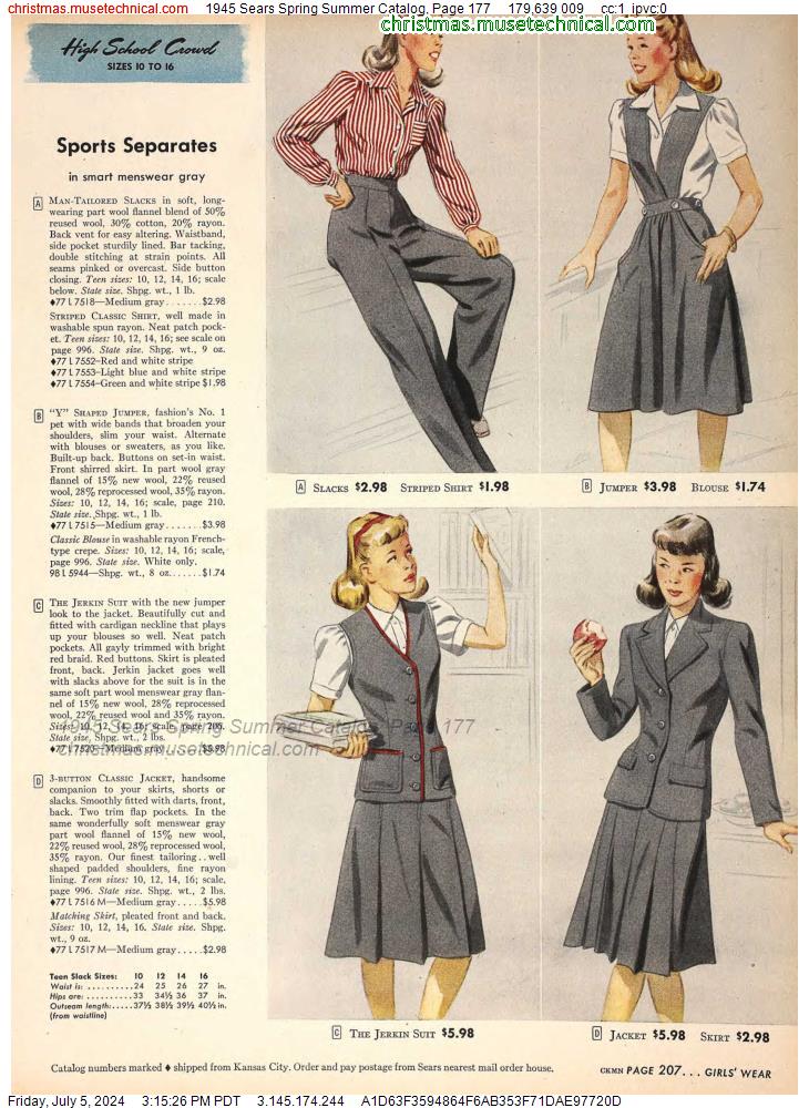 1945 Sears Spring Summer Catalog, Page 177