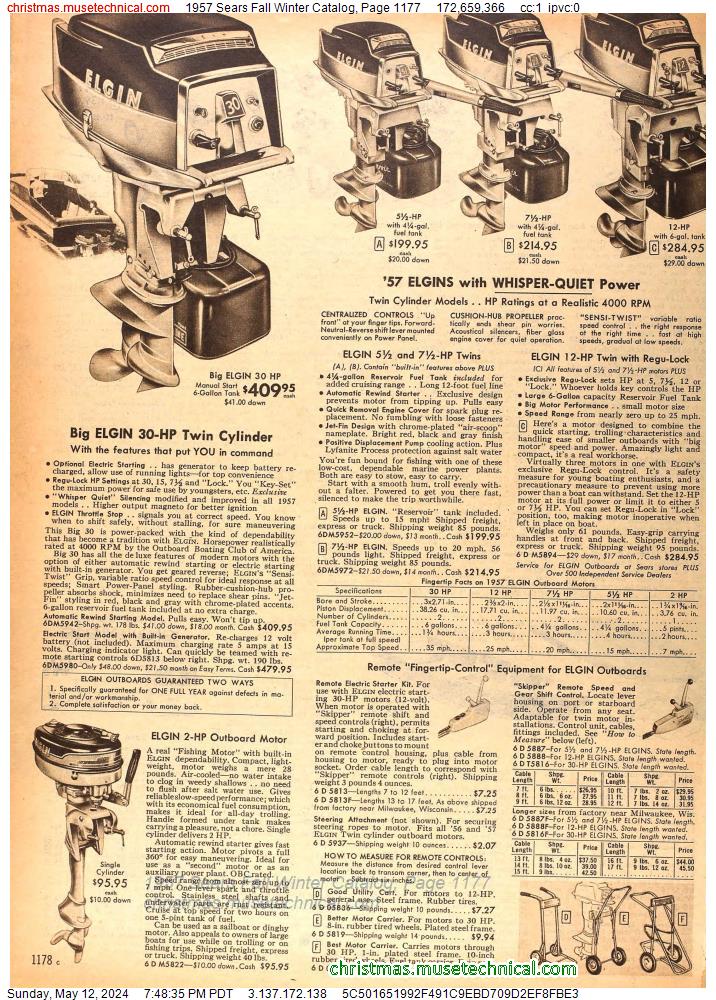 1957 Sears Fall Winter Catalog, Page 1177