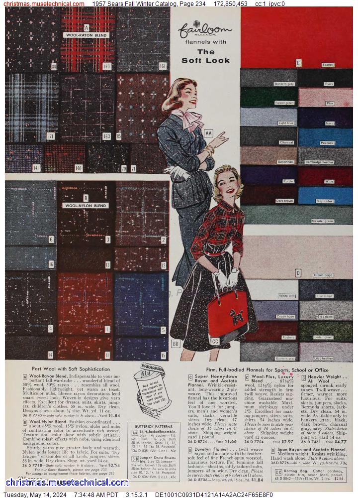 1957 Sears Fall Winter Catalog, Page 234