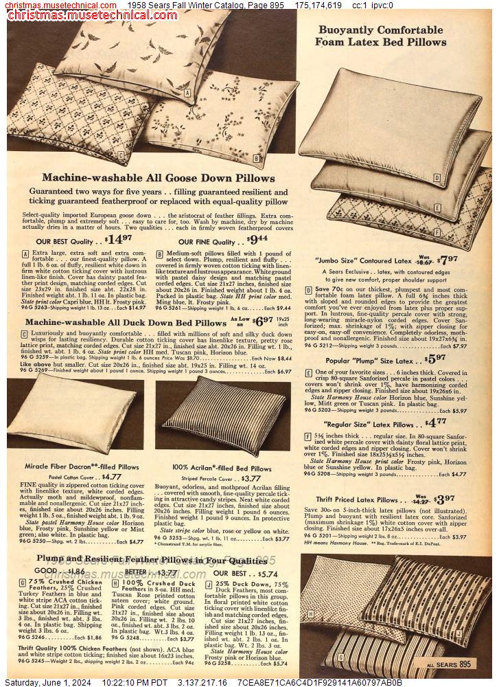 1958 Sears Fall Winter Catalog, Page 895