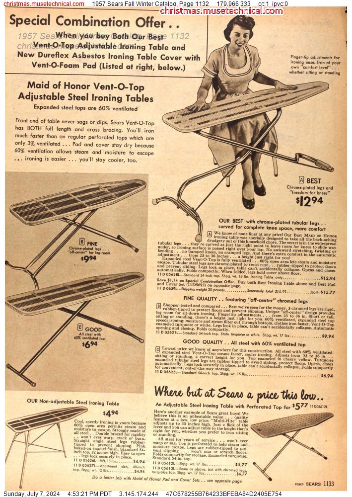 1957 Sears Fall Winter Catalog, Page 1132