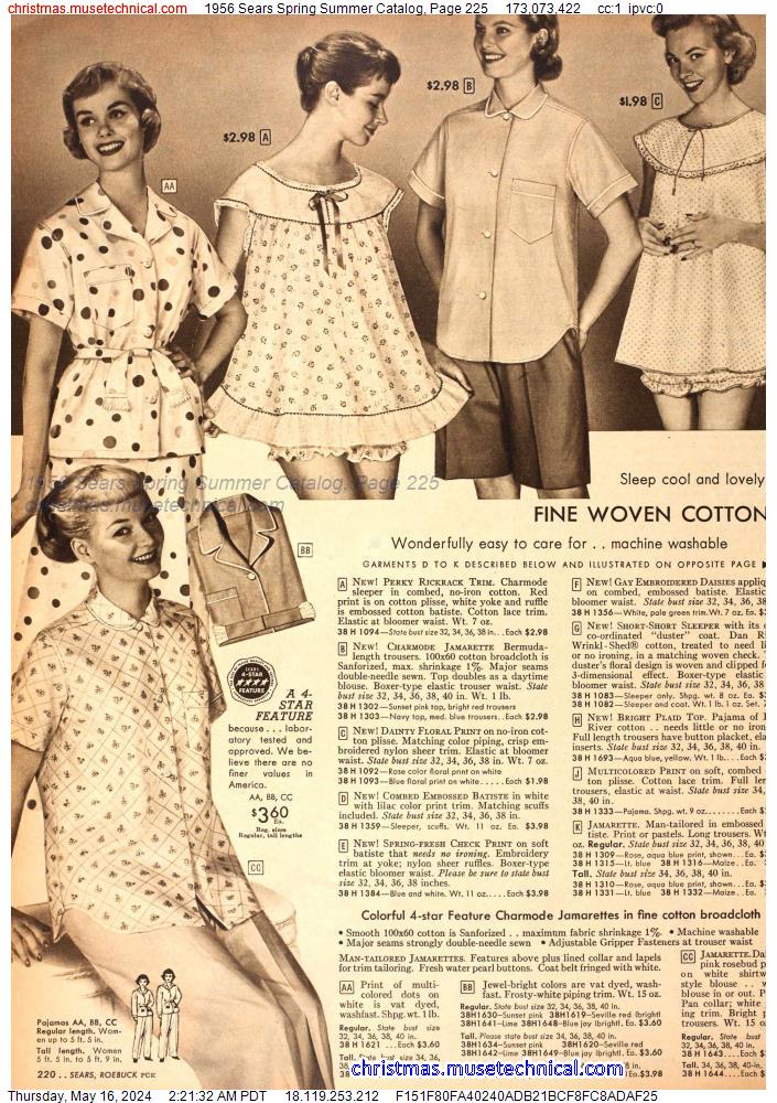 1956 Sears Spring Summer Catalog, Page 225
