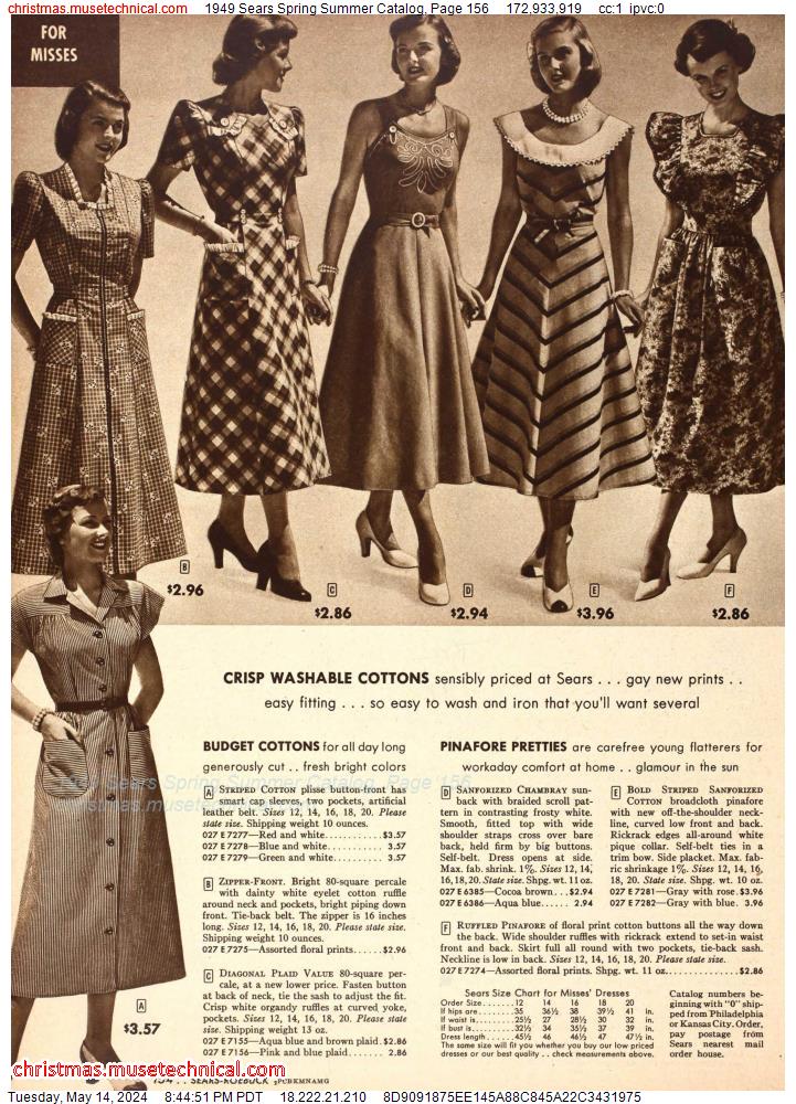 1949 Sears Spring Summer Catalog, Page 156