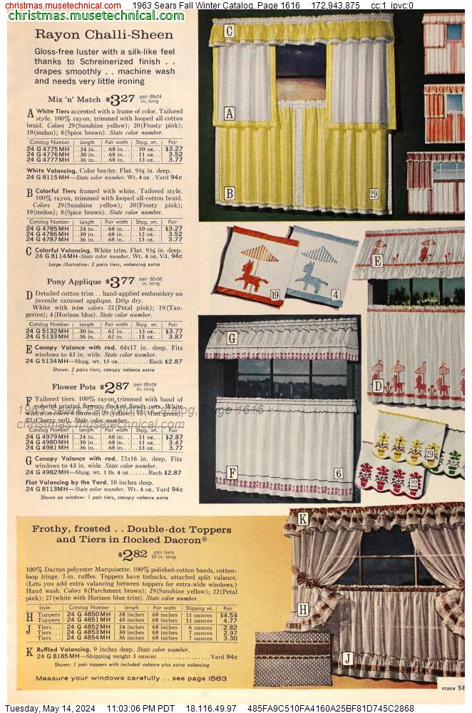 1963 Sears Fall Winter Catalog, Page 1616