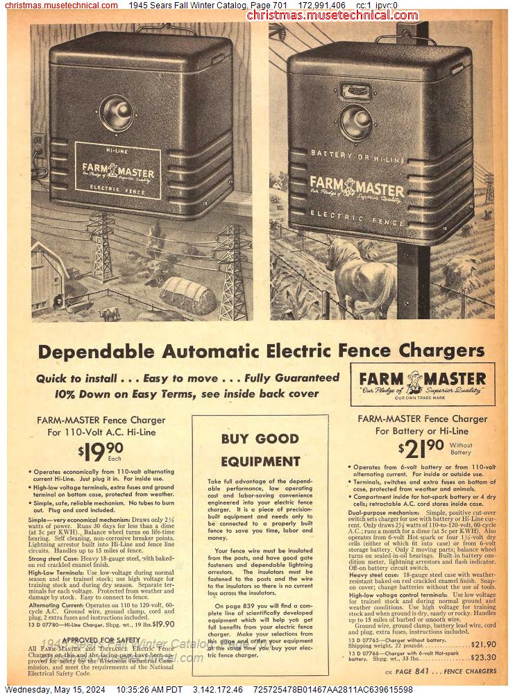 1945 Sears Fall Winter Catalog, Page 701