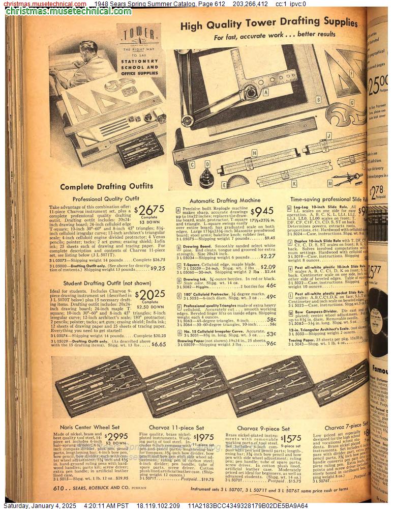 1948 Sears Spring Summer Catalog, Page 612