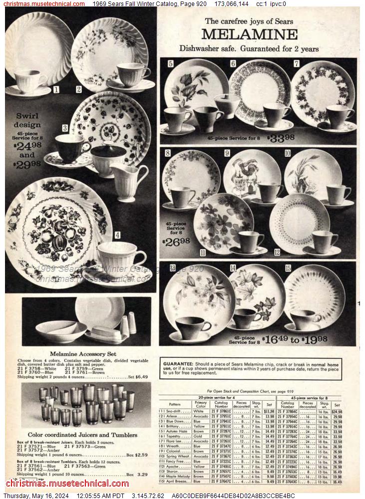 1969 Sears Fall Winter Catalog, Page 920