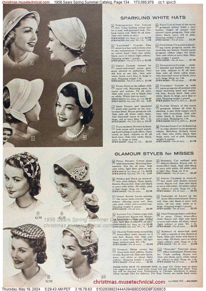 1956 Sears Spring Summer Catalog, Page 134