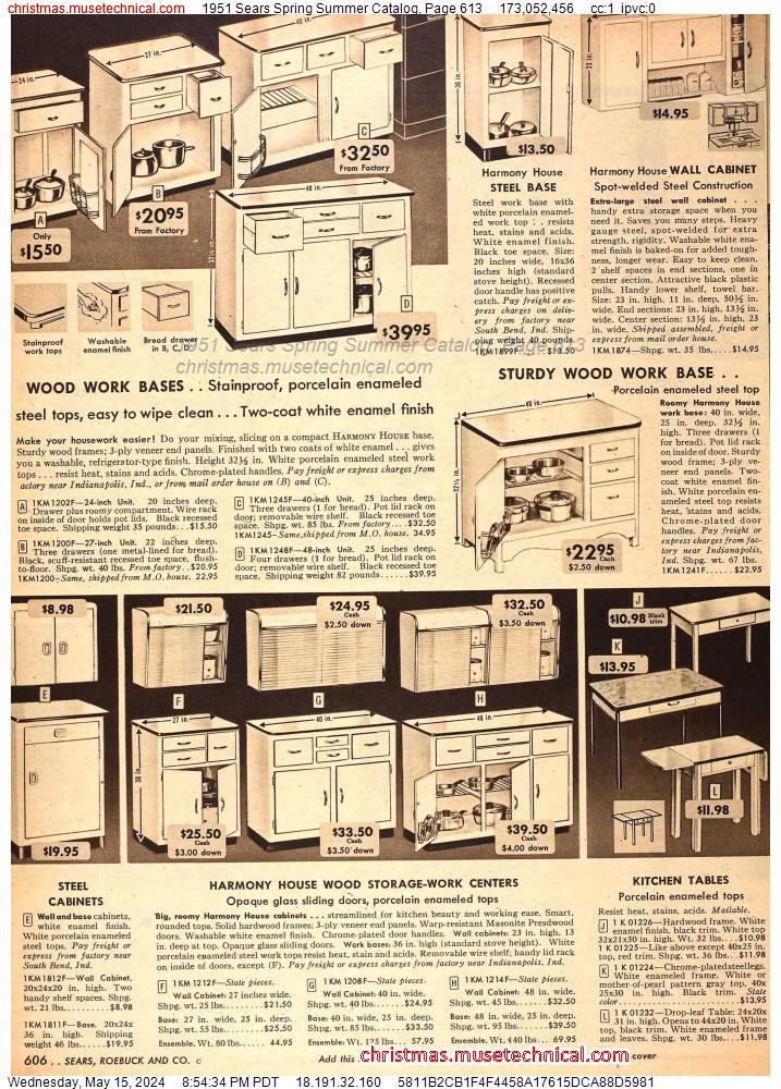 1951 Sears Spring Summer Catalog, Page 613