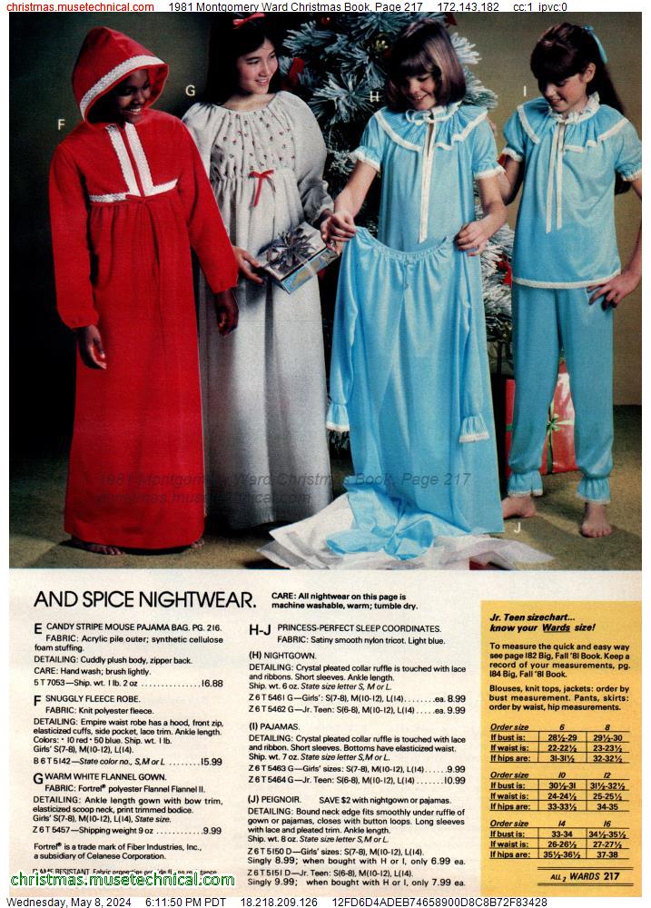 1981 Montgomery Ward Christmas Book, Page 217