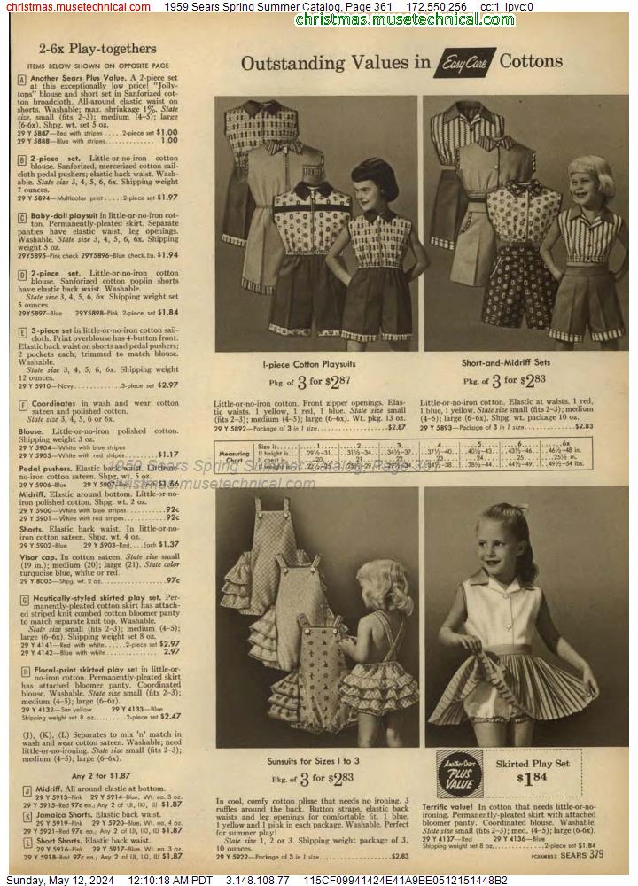 1959 Sears Spring Summer Catalog, Page 361