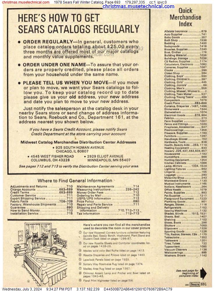 1978 Sears Fall Winter Catalog, Page 693