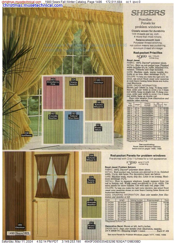 1980 Sears Fall Winter Catalog, Page 1486