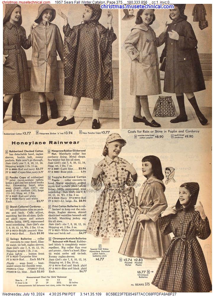 1957 Sears Fall Winter Catalog, Page 375