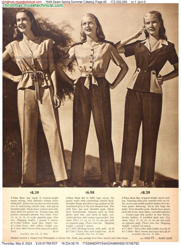 1946 Sears Spring Summer Catalog, Page 80