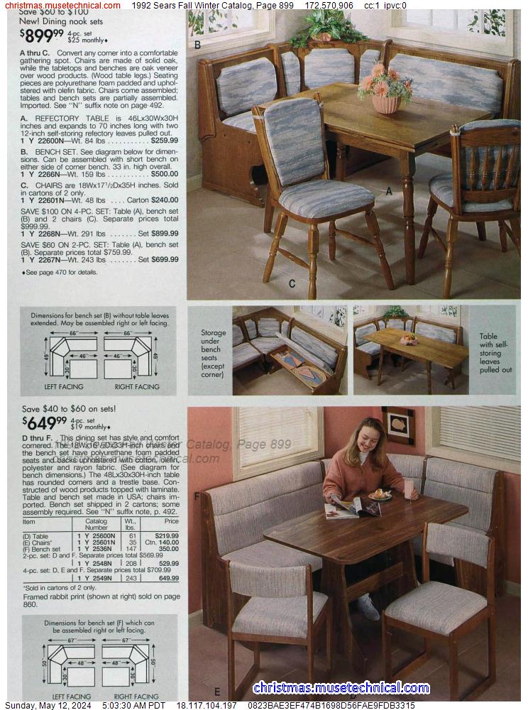 1992 Sears Fall Winter Catalog, Page 899