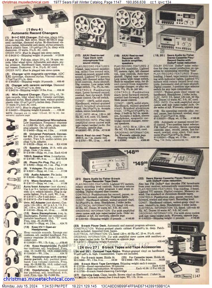 1977 Sears Fall Winter Catalog, Page 1147