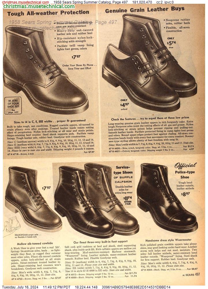 1958 Sears Spring Summer Catalog, Page 497
