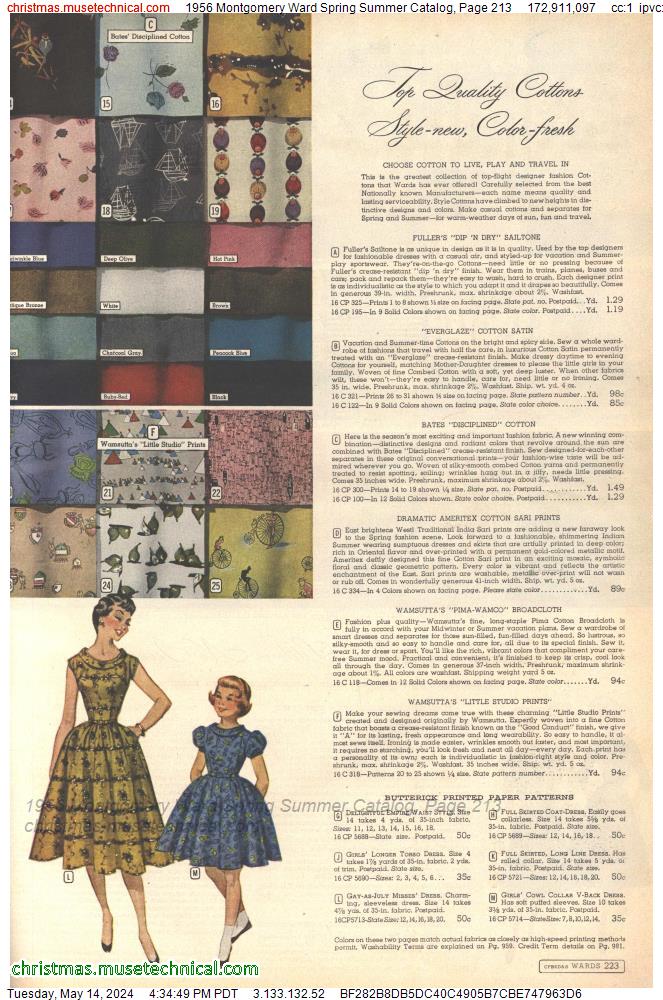 1956 Montgomery Ward Spring Summer Catalog, Page 213