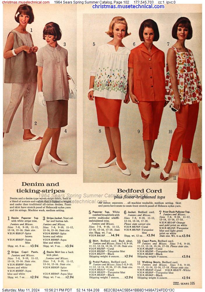 1964 Sears Spring Summer Catalog, Page 102