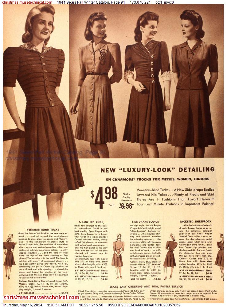 1941 Sears Fall Winter Catalog, Page 91