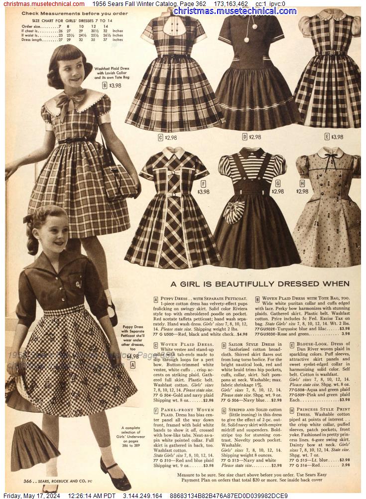 1956 Sears Fall Winter Catalog, Page 362