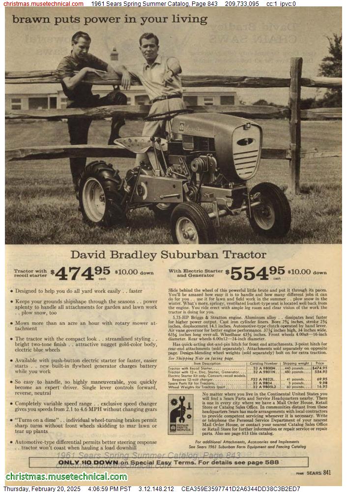 1961 Sears Spring Summer Catalog, Page 843