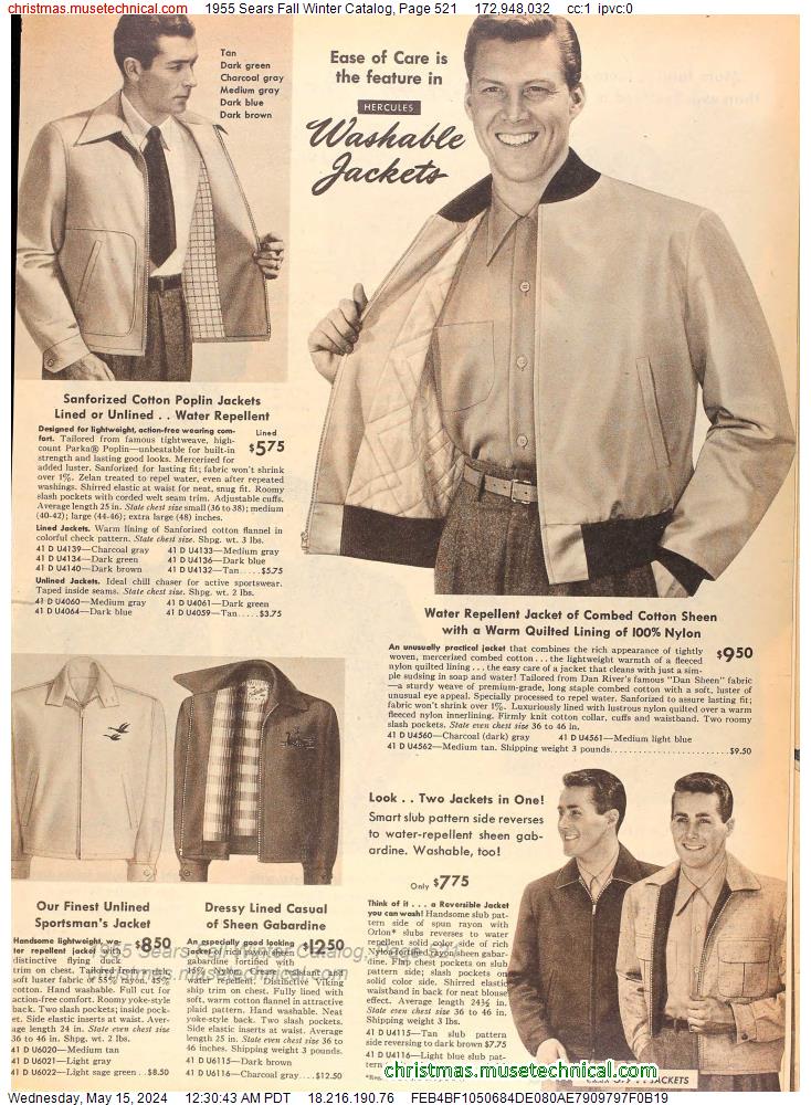 1955 Sears Fall Winter Catalog, Page 521
