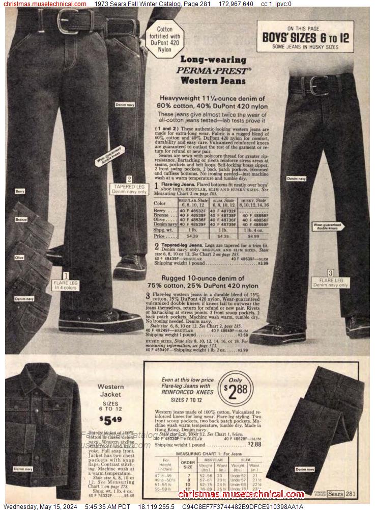 1973 Sears Fall Winter Catalog, Page 281