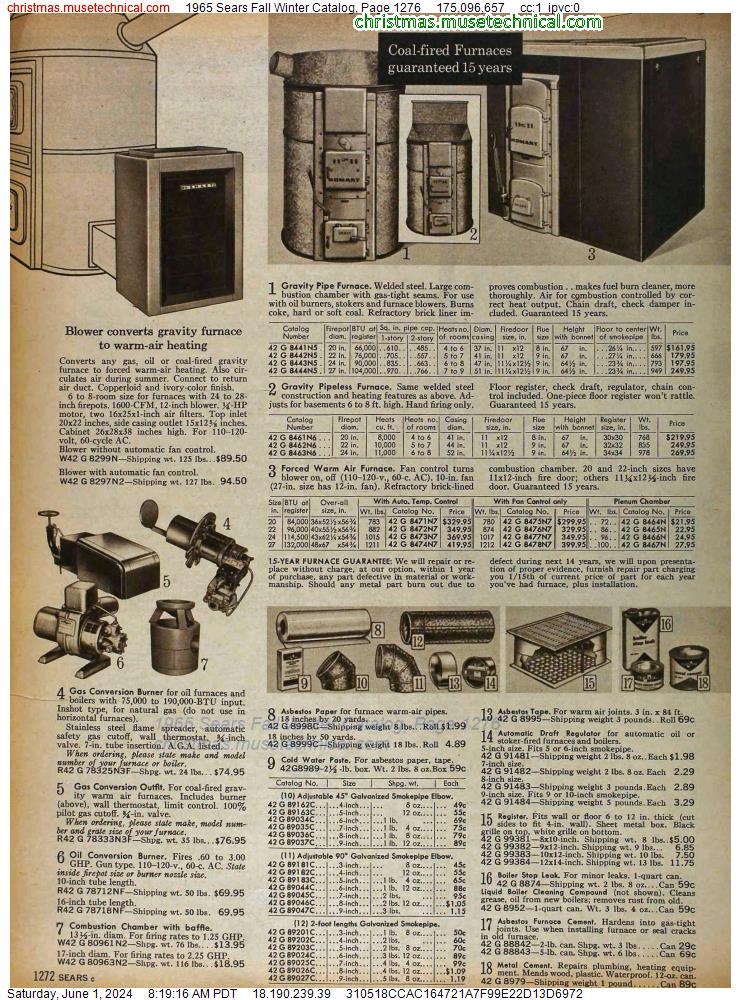 1965 Sears Fall Winter Catalog, Page 1276