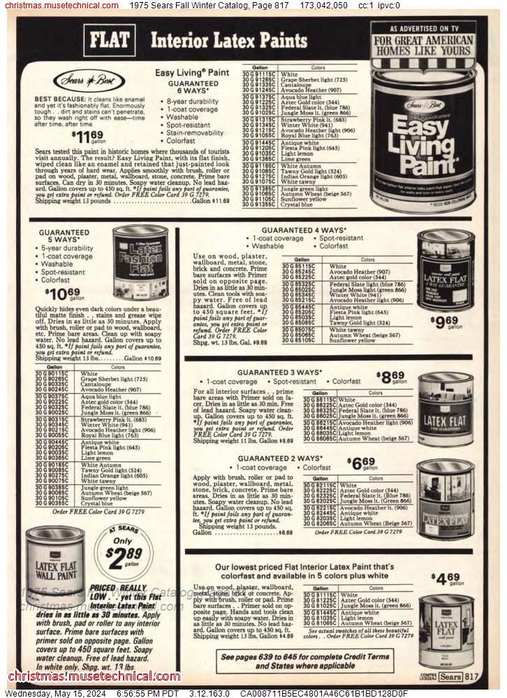 1975 Sears Fall Winter Catalog, Page 817