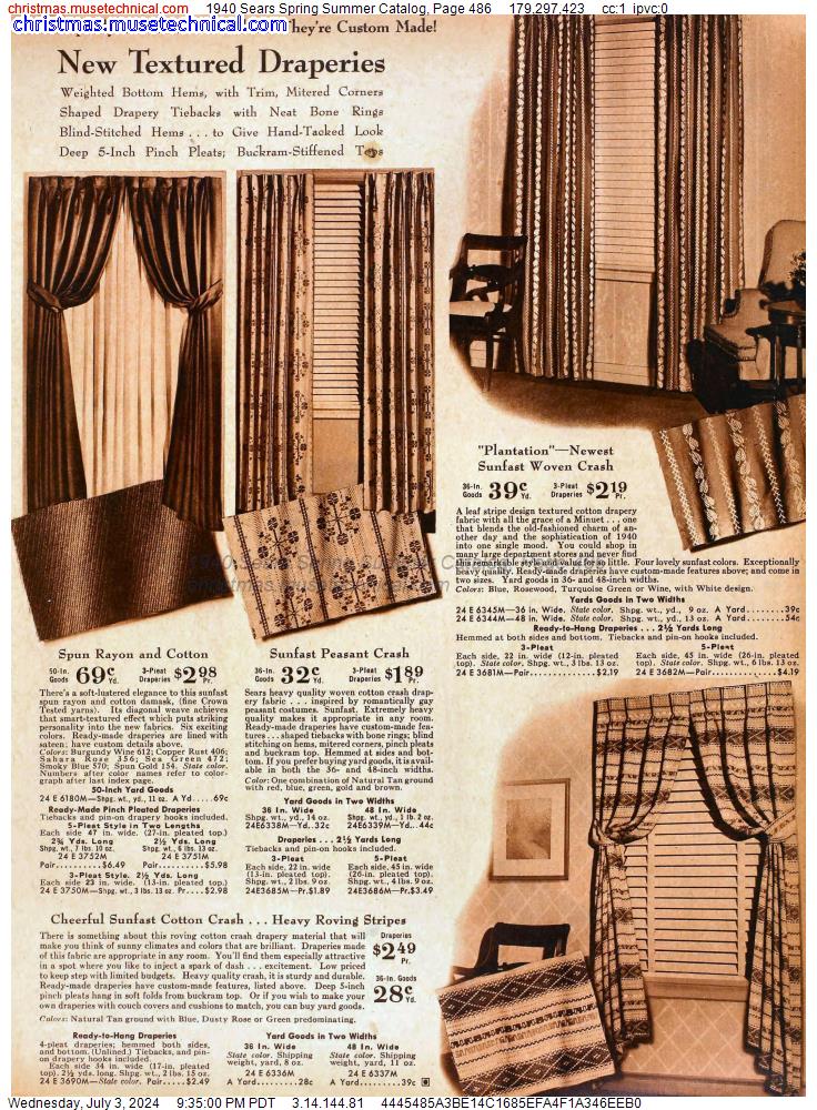 1940 Sears Spring Summer Catalog, Page 486