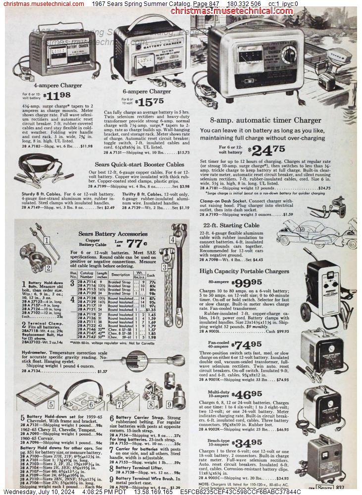 1967 Sears Spring Summer Catalog, Page 847