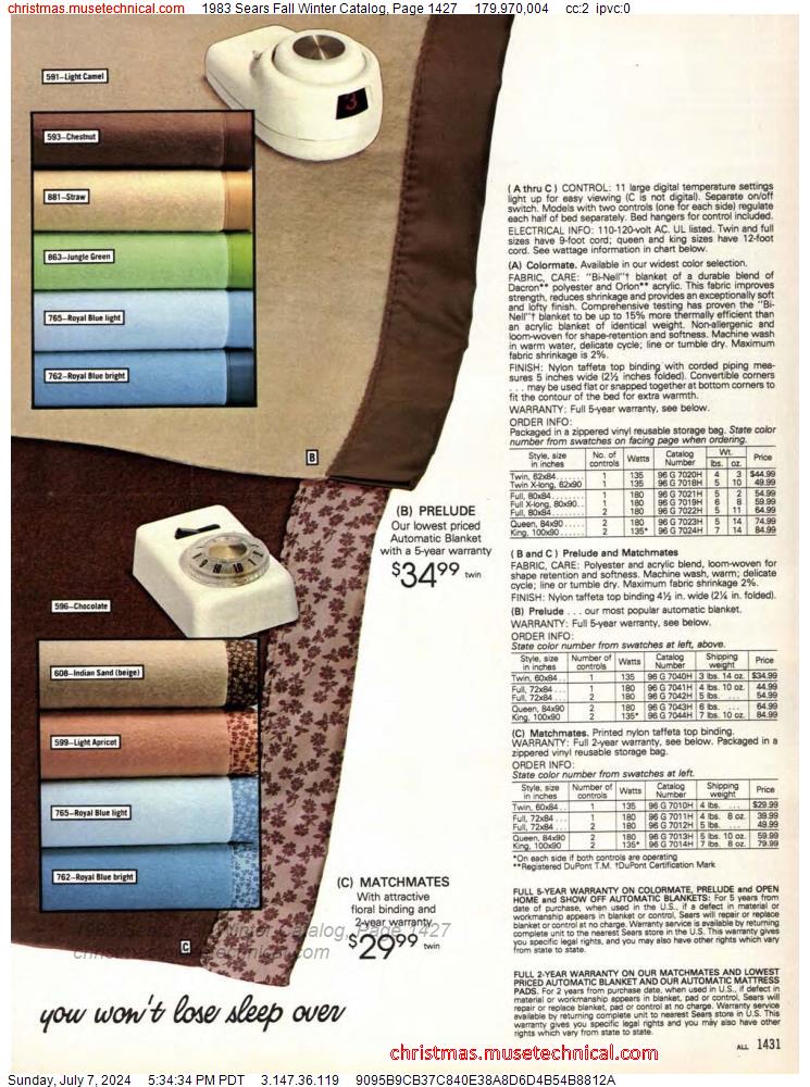1983 Sears Fall Winter Catalog, Page 1427