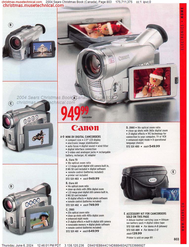 2004 Sears Christmas Book (Canada), Page 803