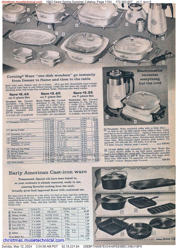 1963 Sears Spring Summer Catalog, Page 1154