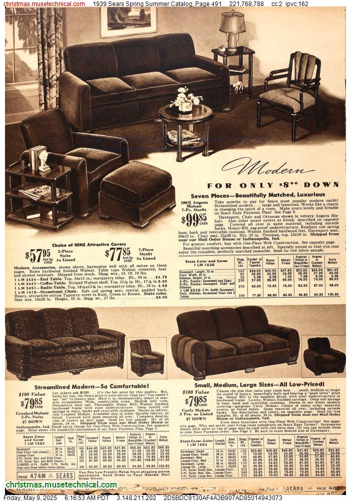 1939 Sears Spring Summer Catalog, Page 491
